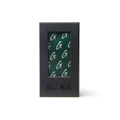 BUSY LIVING LARGE MONOGRAM SILK SCARF - GREEN