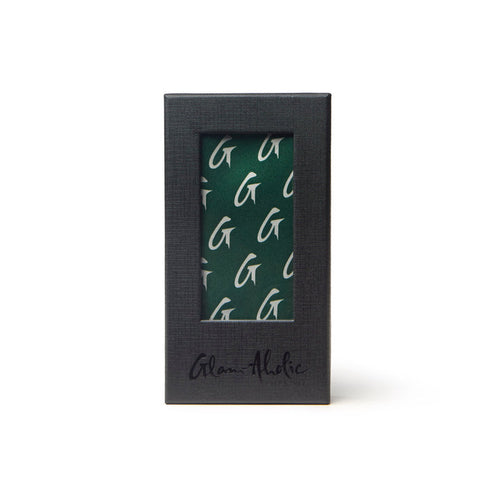BUSY LIVING LARGE MONOGRAM SILK SCARF - GREEN