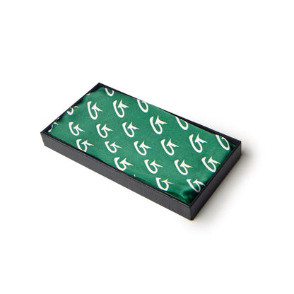 BUSY LIVING LARGE MONOGRAM SILK SCARF - GREEN