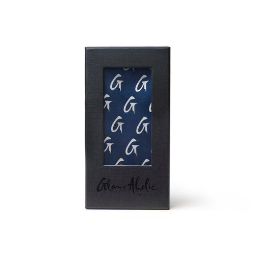 BUSY LIVING LARGE MONOGRAM SILK SCARF - NAVY