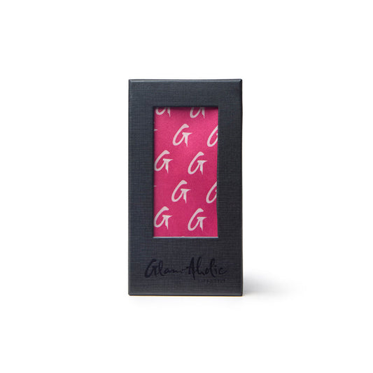 BUSY LIVING MEDIUM MONOGRAM SILK SCARF - HOT PINK