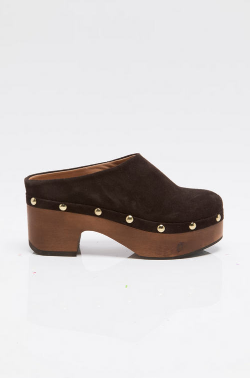 Calli Clog in Weathered Mink Suede
