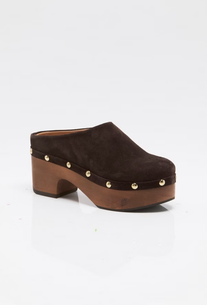 Calli Clog in Weathered Mink Suede