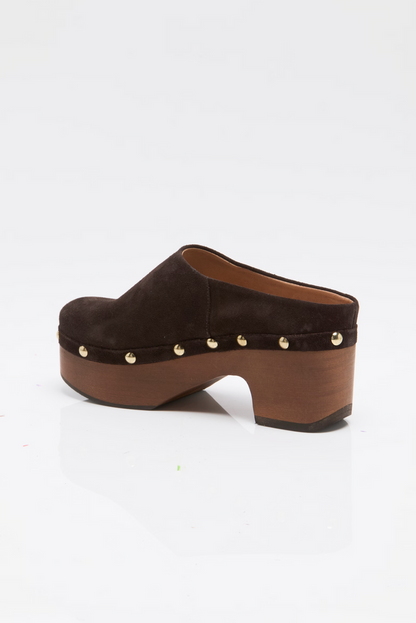 Calli Clog in Weathered Mink Suede