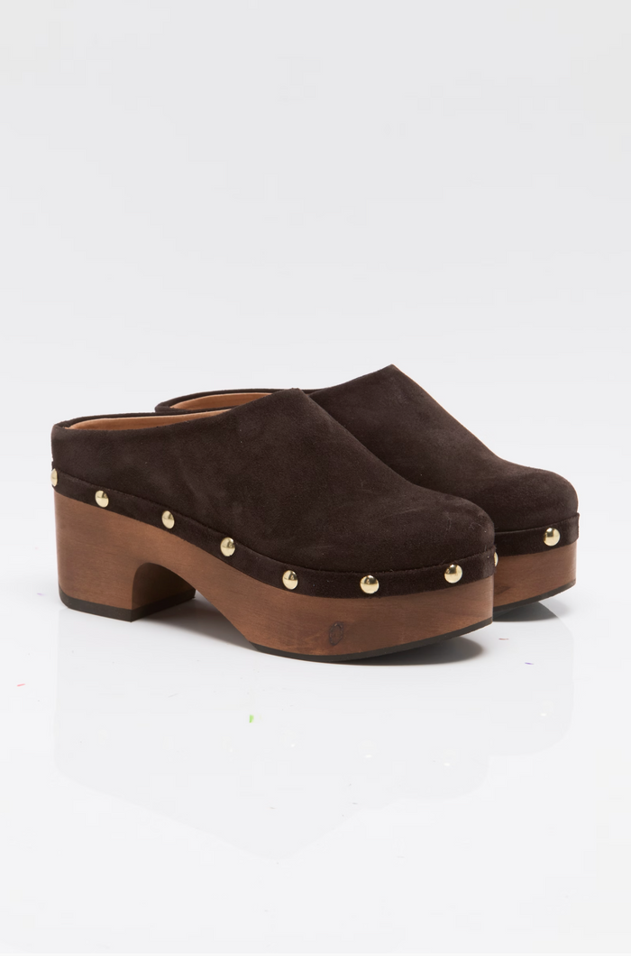 Calli Clog in Weathered Mink Suede