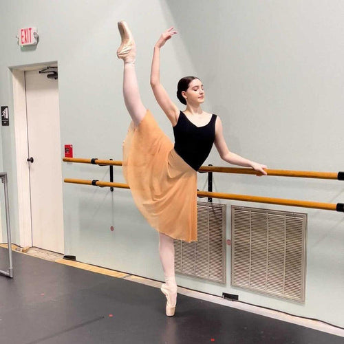Caramel Mesh Rehearsal Skirt - Dancewear by Patricia