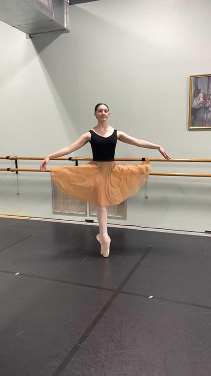 Caramel Mesh Rehearsal Skirt - Dancewear by Patricia