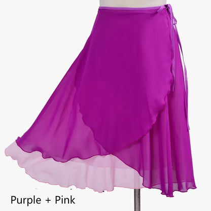 Chiffon Skirt with Double Color