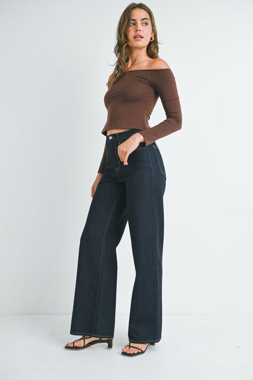 Classic Relaxed Wide Leg Jean BP453J - Super Dark Denim