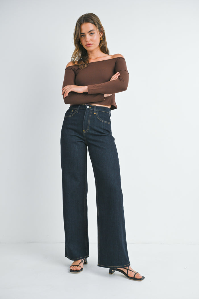 Classic Relaxed Wide Leg Jean BP453J - Super Dark Denim