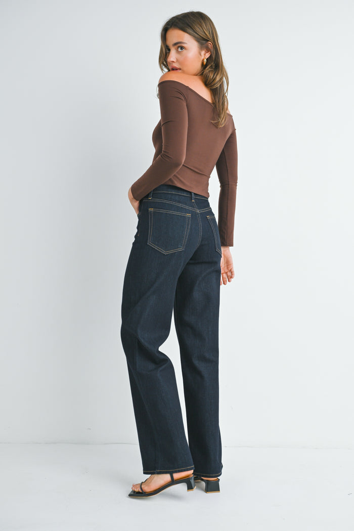 Classic Relaxed Wide Leg Jean BP453J - Super Dark Denim