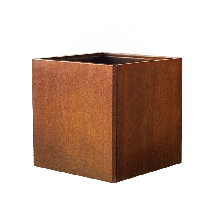 Corten Steel Cube Planter Pre-Rusted 50cm x 50cm
