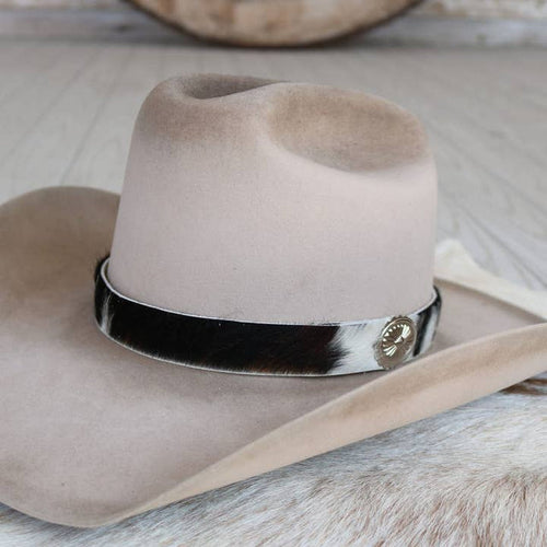 Cowhide Hat Band Black & White
