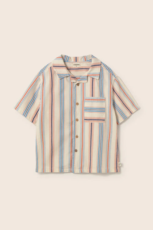 Cozmo- Iro Striped Cotton Button Up Shirt