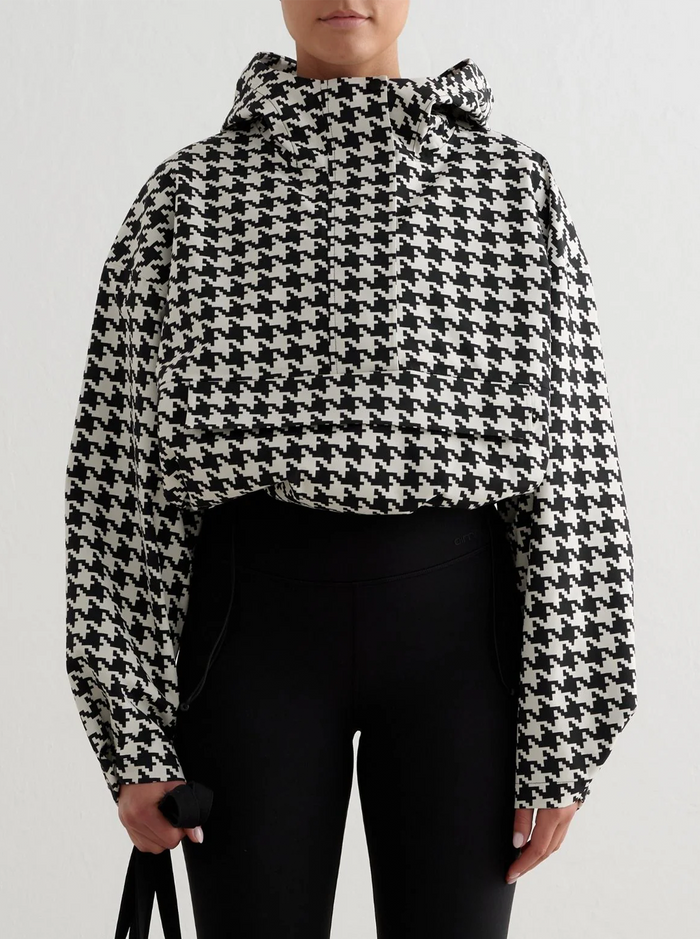 Cropped Waterproof Anorak in Pepita