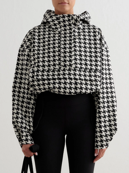 Cropped Waterproof Anorak in Pepita