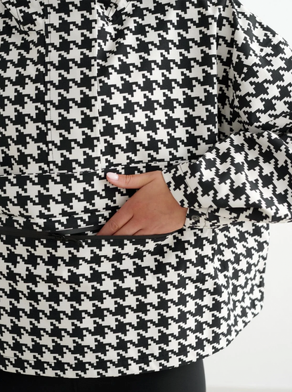 Cropped Waterproof Anorak in Pepita