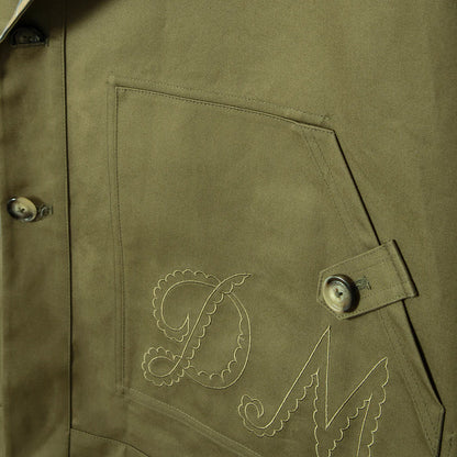 Damson Madder – Jerry Crop Trench Coat in Olive