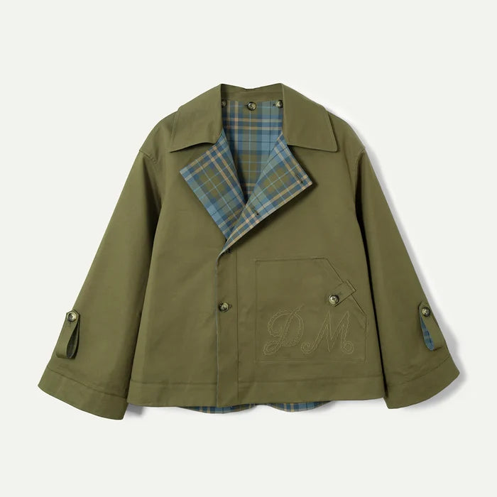 Damson Madder – Jerry Crop Trench Coat in Olive