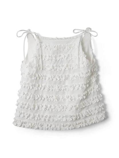 Damson Madder – Leili Ruffle Cami in White