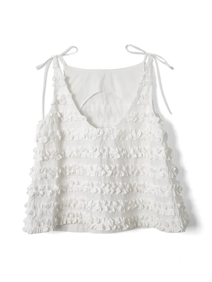 Damson Madder – Leili Ruffle Cami in White