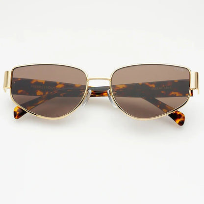 Delilah Gold/Brown Sunglasses