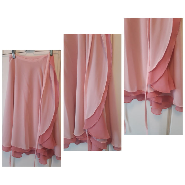 Double Layered Chiffon Skirt "Pink and Rose" - Dancewear by Patricia