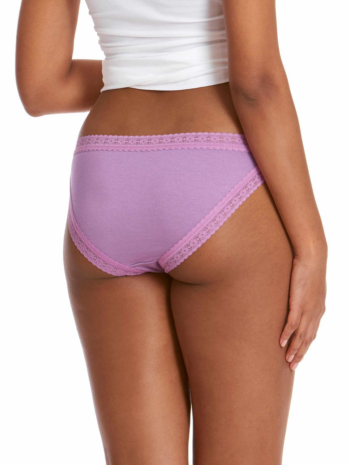 DreamEase™ Brazilian Bikini Berry Pie Purple - Back View, Cheeky Coverage Lace-Trim Modal Panty | Hanky Panky