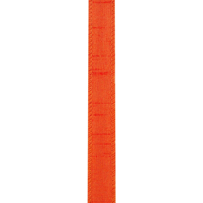 Dupioni Supreme Wired Edge Ribbon, Orange, 7/8 In, 10 Yards