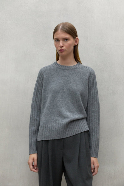 Ecoalf Maglia G/c Con Spacchi Grigio Donna