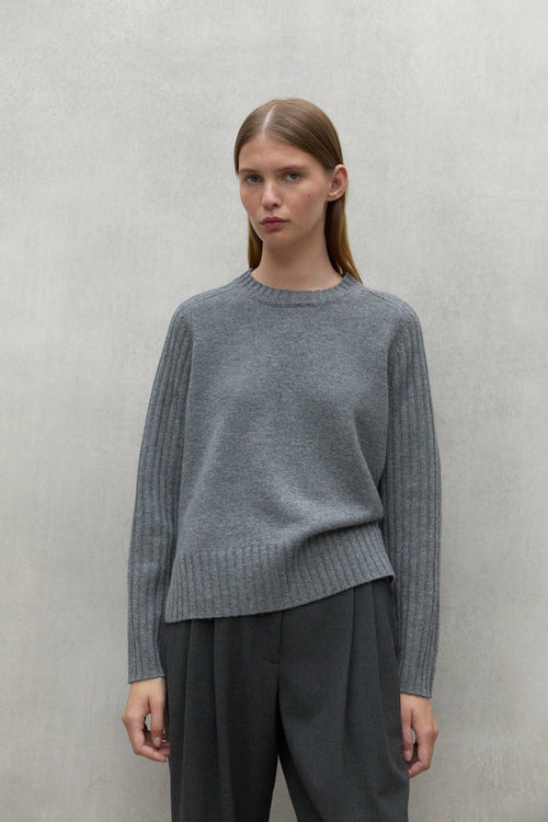 Ecoalf Maglia G/c Con Spacchi Grigio Donna