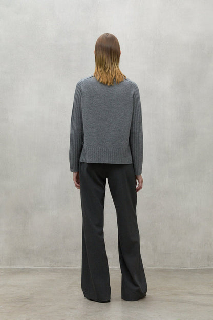 Ecoalf Maglia G/c Con Spacchi Grigio Donna