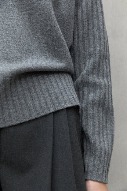 Ecoalf Maglia G/c Con Spacchi Grigio Donna