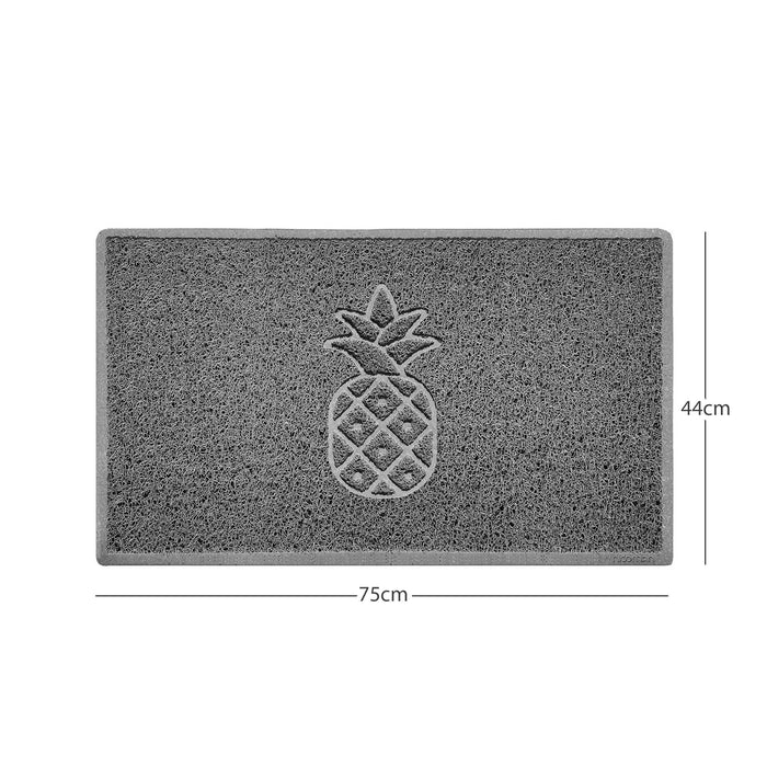 Embossed Pineapple Grey Spaghetti Door Mat