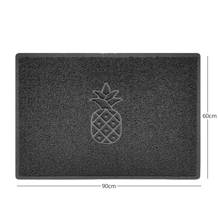 Embossed Pineapple Grey Spaghetti Door Mat