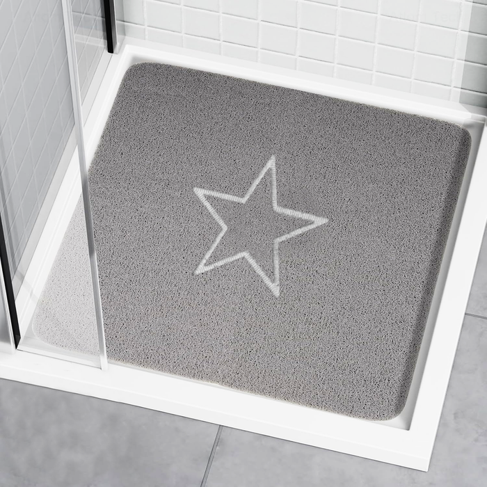 Embossed Spaghetti Loofah Anti Slip Shower Mat - Star