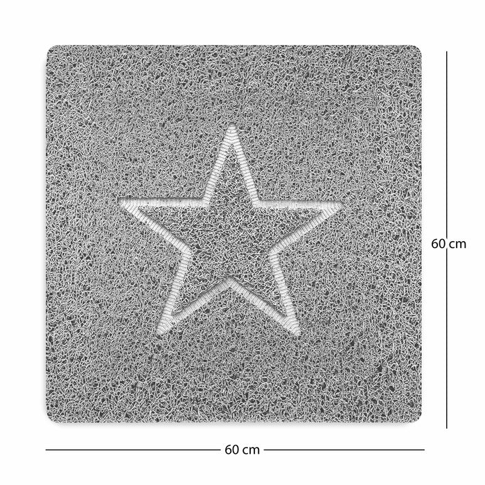 Embossed Spaghetti Loofah Anti Slip Shower Mat - Star