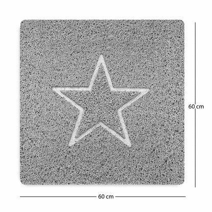Embossed Spaghetti Loofah Anti Slip Shower Mat - Star