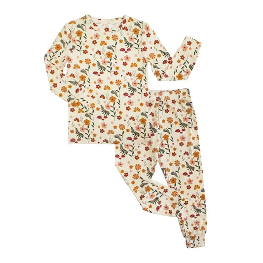 Emerson And Friends – Toadstool Garden Two-Piece Bamboo Long Sleeve Pajama Kids Pants Set