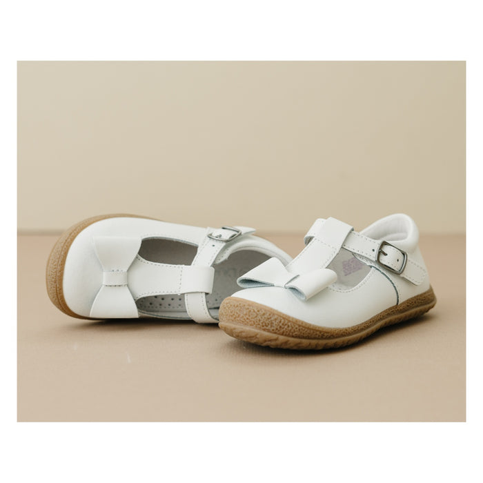 Emma White Bow T-Strap Mary Jane - L'Amour Mary Janes - Easter Girl's Toddler Shoes