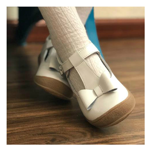 Emma White Bow T-Strap Mary Jane - L'Amour Mary Janes