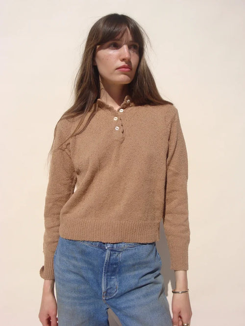 Emma Rothkopf - Ski Henley Sweater in Camel