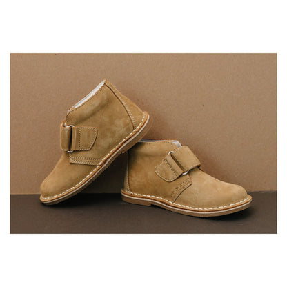 Toddler Boys Velcro Desert Boot - Emmett Nubuck Khaki Leather Stitch Down - L'Amour shoes