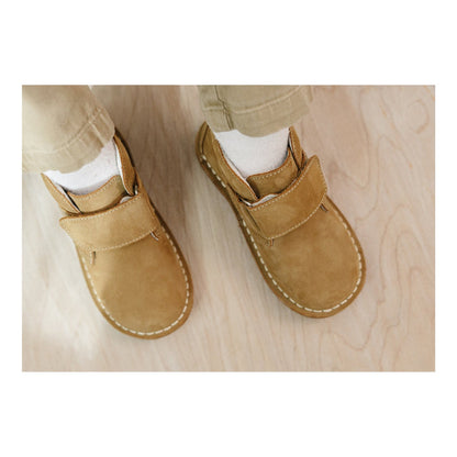 Toddler Boys Velcro Desert Boot - Emmett Nubuck Khaki Leather Stitch Down - L'Amour shoes
