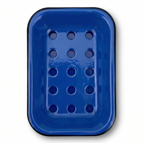 Enamel Soap Dish in Cobalt