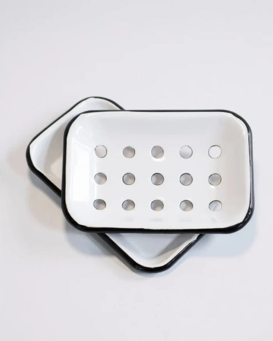 Enamel Soap Dish in White