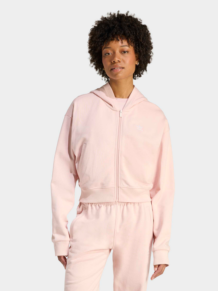 Essentials French Terry Cropped Zip Hoodie