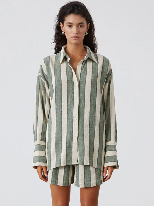 Eucalyptus Stripe Organic Cotton Shirt