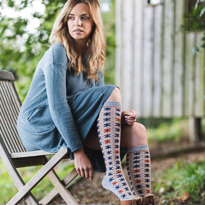 Fawn patterned Knee high Wool Blend Socks