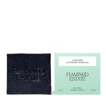 Flamingo Estate – Lavender Activated Charcoal Soap Brick